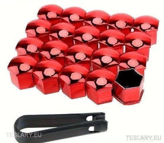 Decorative Lug Nut Cover Kits for Tesla 3/Y/S/X with Centre Cap Logo - TESLARY Tesla Shop Accessories Europe Nederlands Ireland Deutschland Espana Alicante France Italia