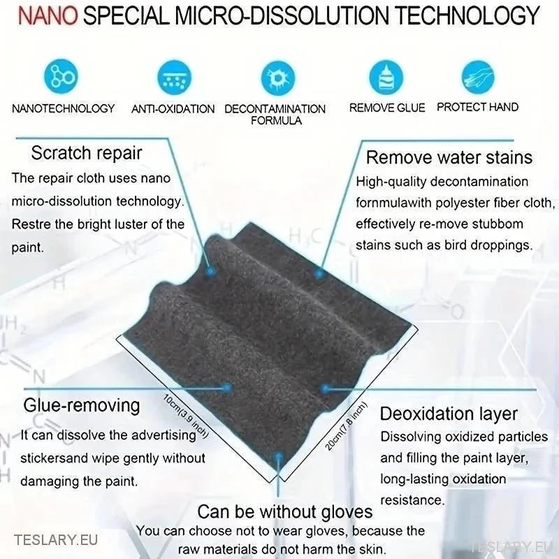 Nano Technology Scratch Repair Cloth - TESLARY Tesla Shop Accessories Europe Nederlands Ireland Deutschland Espana Alicante France Italia