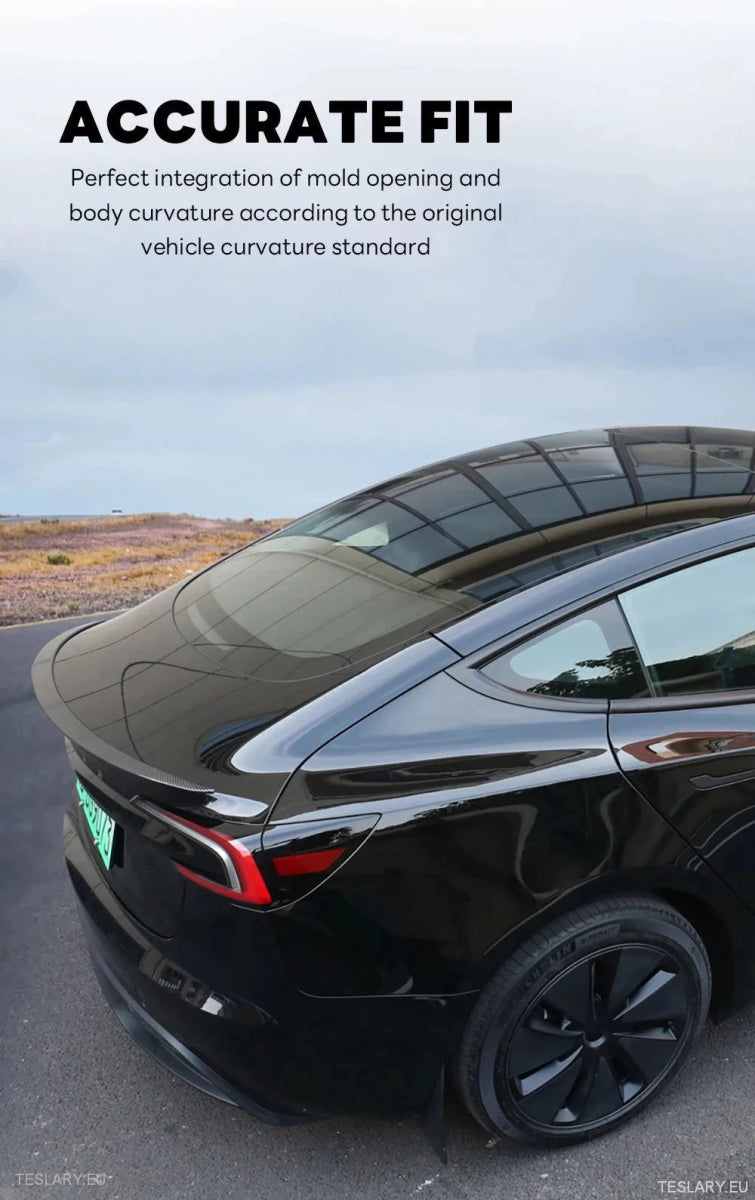 Rear Trunk Spoiler for Tesla Model 3 Highland 2024 Onwards - TESLARY Tesla Shop Accessories Europe Nederlands Ireland Deutschland Espana Alicante France Italia