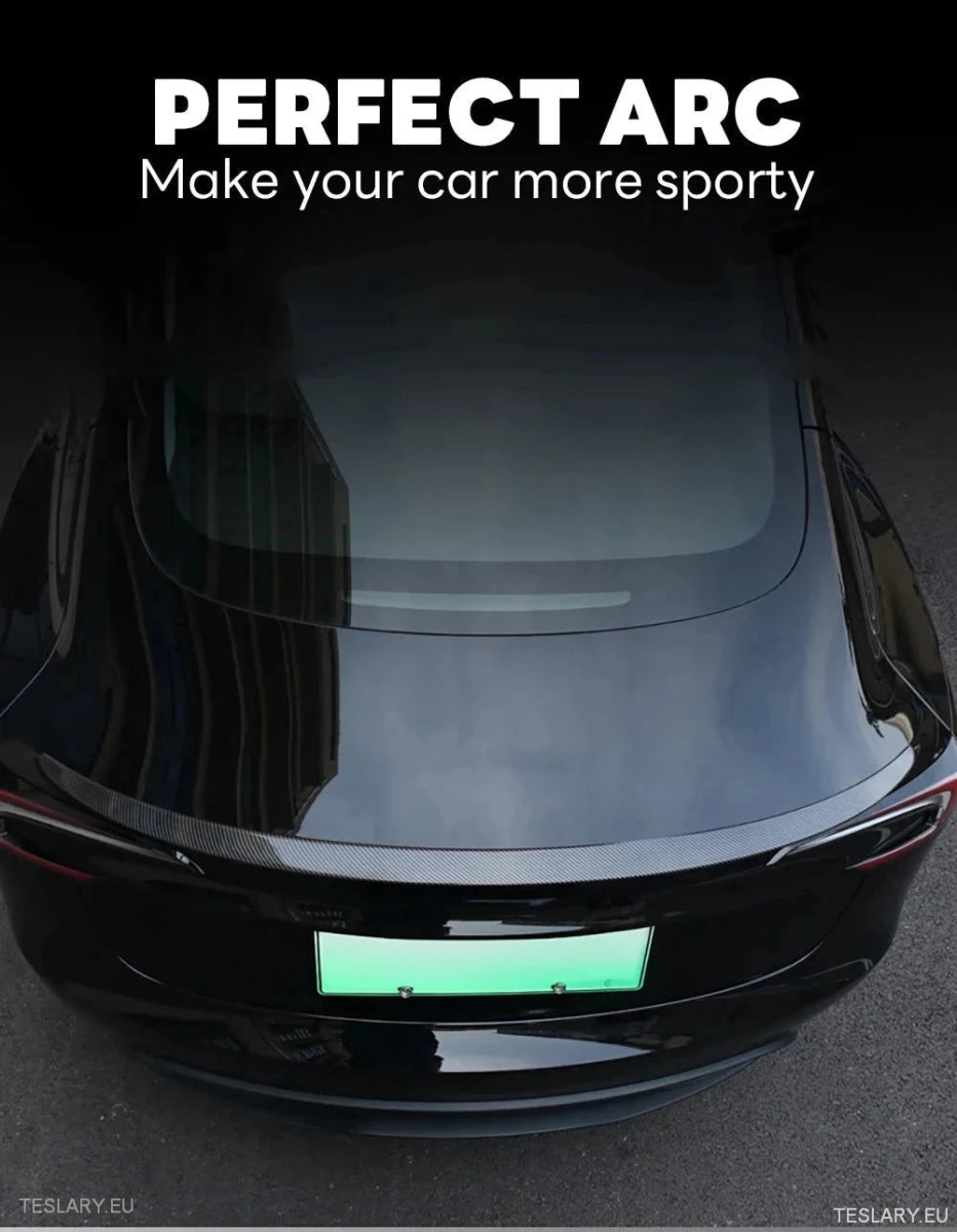 Rear Trunk Spoiler for Tesla Model 3 Highland 2024 Onwards - TESLARY Tesla Shop Accessories Europe Nederlands Ireland Deutschland Espana Alicante France Italia