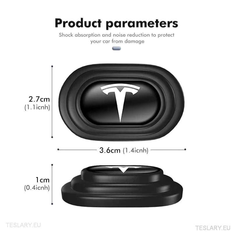 Tesla 3 Y S X Sound Reducing Shock Absorber Pads with Logo - 12 Pack - TESLARY Tesla Shop Accessories Europe Nederlands Ireland Deutschland Espana Alicante France Italia
