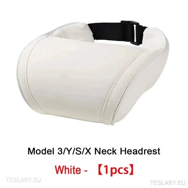 Tesla Leather Memory Foam Neck Pillow ( 1 PIECE ) Black or White -TESLARY.IE Tesla Shop Europe