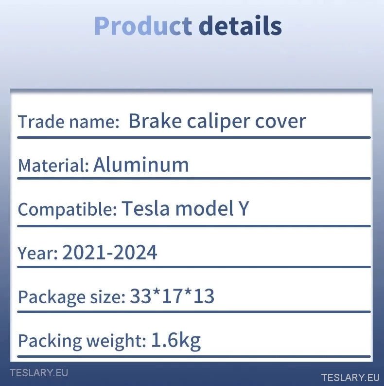 Tesla 3/3+/Y Brake Caliper Cover 18"/19" / 20" Red -TESLARY.IE Tesla Shop Europe