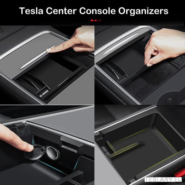 Tesla Model 3 / Y 2021 - 2024 Accessories Center Console Trays - TESLARY Tesla Shop Accessories Europe Nederlands Dublin Cork Ireland Deutschland Espana Alicante France Italia