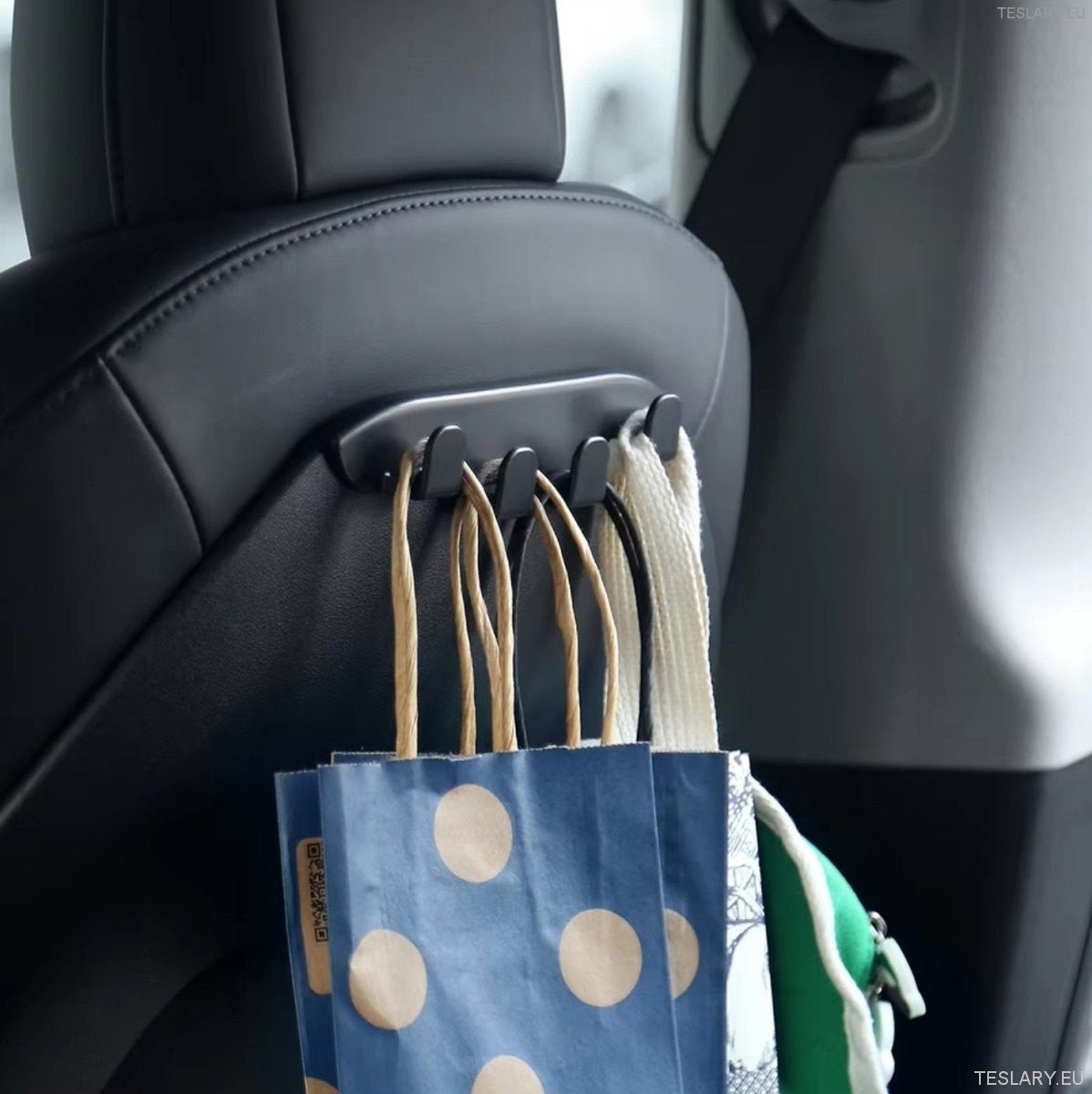 Tesla Model 3 / Y Multi Hooks for Back of Driver and or Passenger Seats - TESLARY Tesla Shop Accessories Europe Nederlands Dublin Cork Ireland Deutschland Espana Alicante France Italia