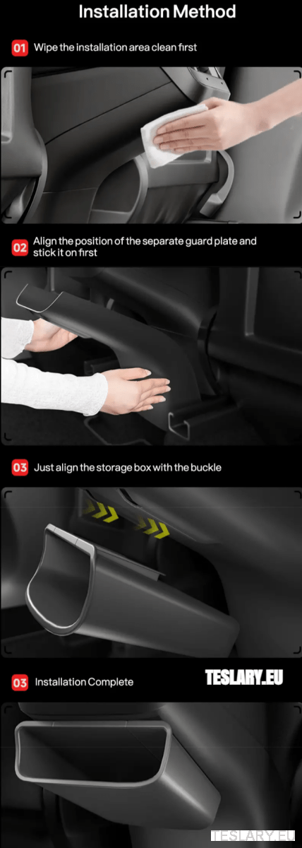 Tesla Model 3 / Y Rear Airvent Storage Bin Solution - TESLARY Tesla Shop Accessories Europe Nederlands Dublin Cork Ireland Deutschland Espana Alicante France Italia