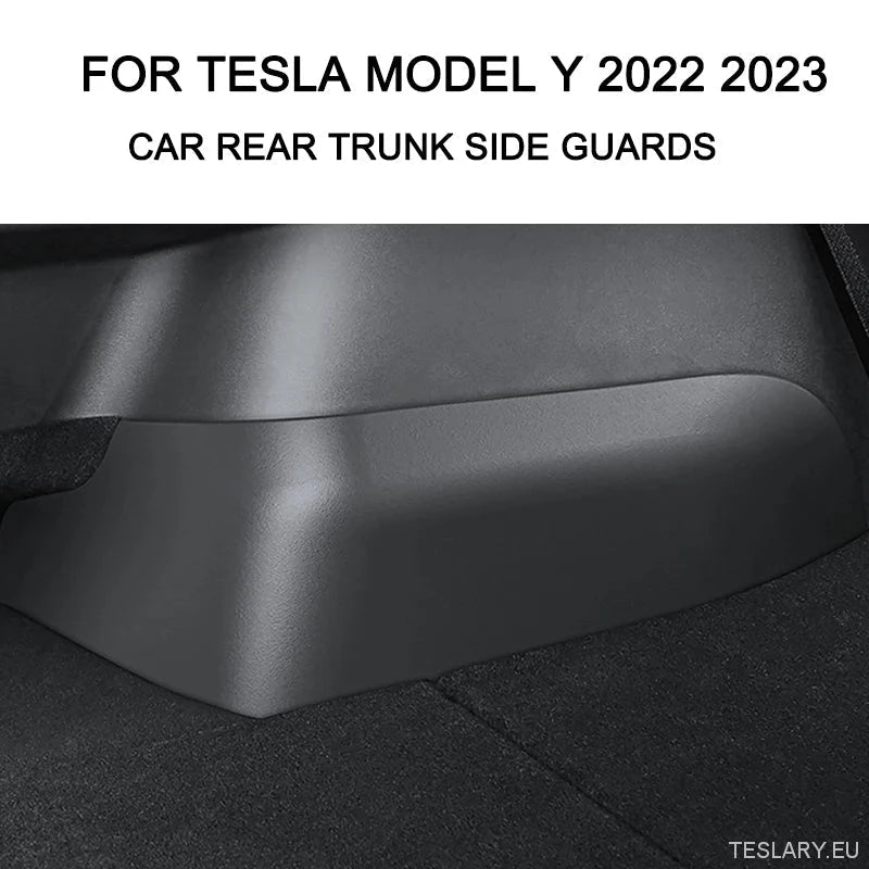 Tesla Model Y Rear Trunk Side Guards - Premium TPE Protection - TESLARY Tesla Shop Accessories Europe Nederlands Ireland Deutschland Espana Alicante France Italia