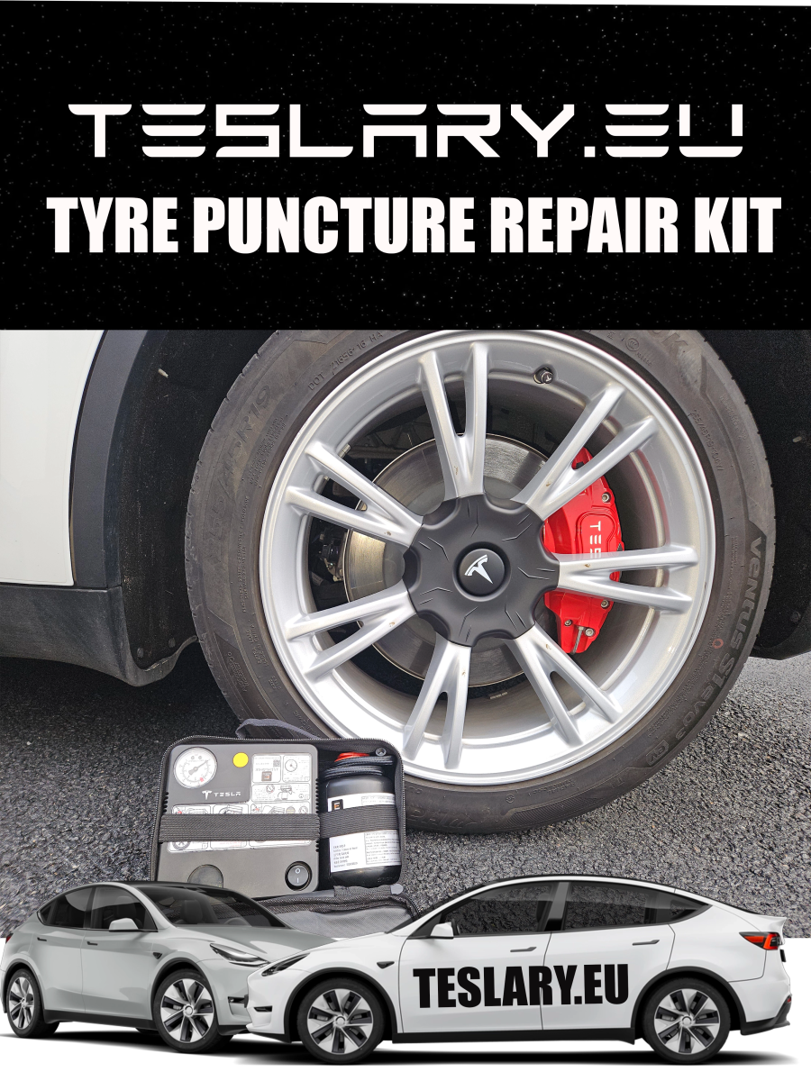 Tesla Model 3 Y S X Puncture Repair Kits with Compressor - Lowest Price from TESLARY.EU - TESLARY
