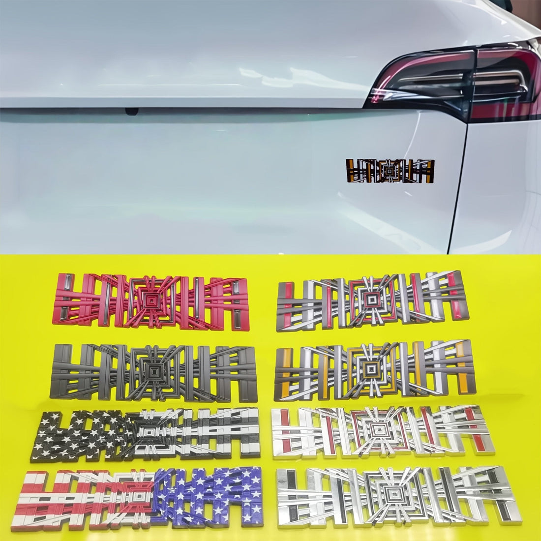 Tesla Zubehör: Plaid Style 3D Logo für Individualität