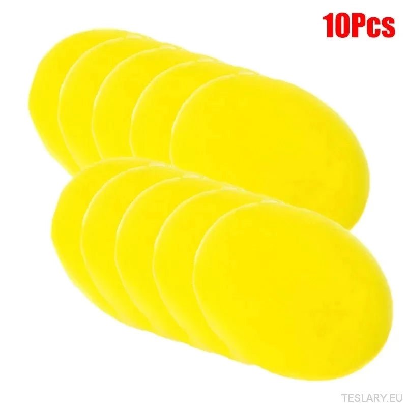 10pcs round car wax polish wax foam sponge high density applicator pads cleaning sponge auto detail washing car cleaning tool - TESLARY Tesla Shop Accessories Europe Nederlands Ireland Deutschland Espana Alicante France Italia