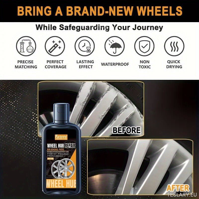 120g Premium Hub Repair Kit Hub Detail Restorer Oxidation, scratch and wear remover Car Wheel Care Polishing paste Repair dents leaving no trace to enhance car maintenance - TESLARY Tesla Shop Accessories Europe Nederlands Ireland Deutschland Espana Alica