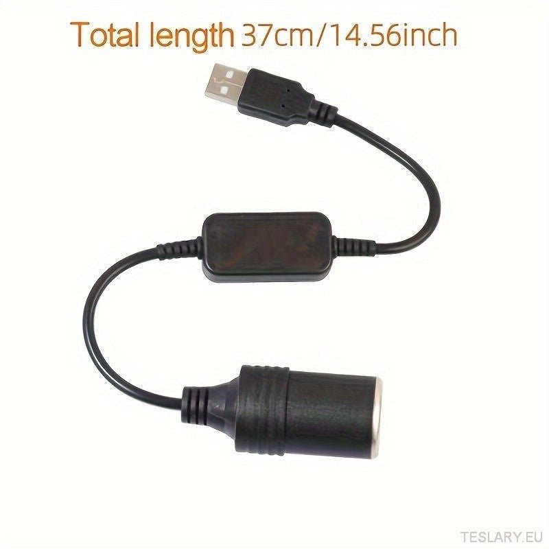 12V USB Converter Cable Adapter for EVs - TESLARY Tesla Shop Accessories Europe Nederlands Ireland Deutschland Espana Alicante France Italia
