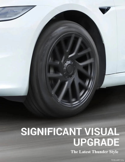 18" Tesla Model 3+ Highland Full Rim Gloss Black Wheel Covers - TESLARY Tesla Shop Accessories Europe Nederlands Ireland Deutschland Espana Alicante France Italia