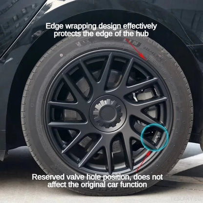 18" Tesla Model 3+ Highland Full Rim Gloss Black Wheel Covers - TESLARY Tesla Shop Accessories Europe Nederlands Ireland Deutschland Espana Alicante France Italia