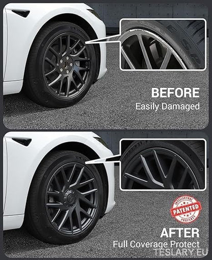 18" Tesla Model 3+ Highland Full Rim Gloss Black Wheel Covers - TESLARY Tesla Shop Accessories Europe Nederlands Ireland Deutschland Espana Alicante France Italia