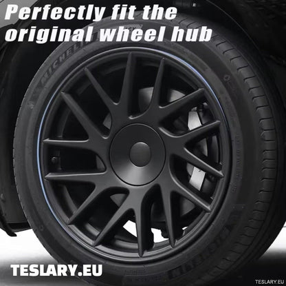 18" Tesla Model 3+ Highland Full Rim Matte Black Wheel Covers - TESLARY Tesla Shop Accessories Europe Nederlands Ireland Deutschland Espana Alicante France Italia