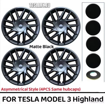 18" Tesla Model 3+ Highland Full Rim Matte Black Wheel Covers - TESLARY Tesla Shop Accessories Europe Nederlands Ireland Deutschland Espana Alicante France Italia