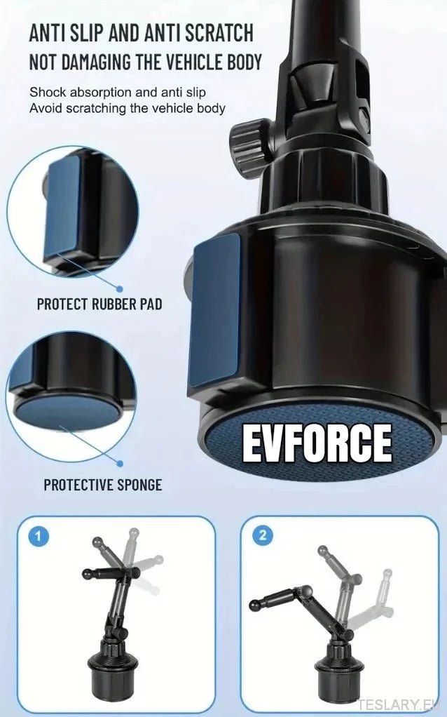 2 in 1 Car Mount for Phones and Tablets - Rotabable Cup Holder Universal - TESLARY Tesla Shop Accessories Europe Nederlands Ireland Deutschland Espana Alicante France Italia