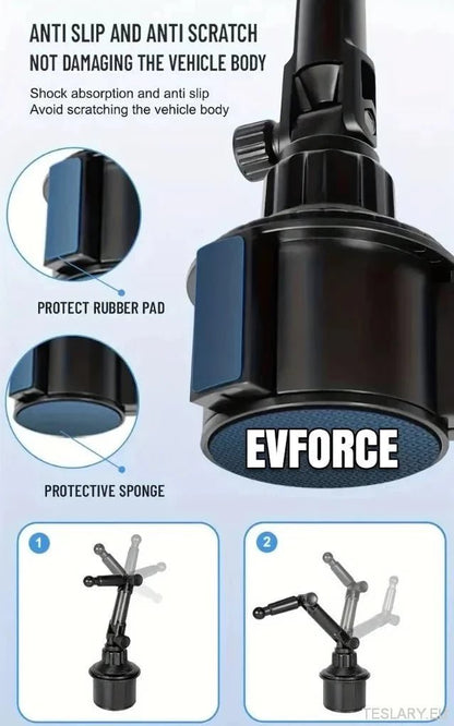 2 in 1 Car Mount for Phones and Tablets - Rotabable Cup Holder Universal - TESLARY Tesla Shop Accessories Europe Nederlands Ireland Deutschland Espana Alicante France Italia