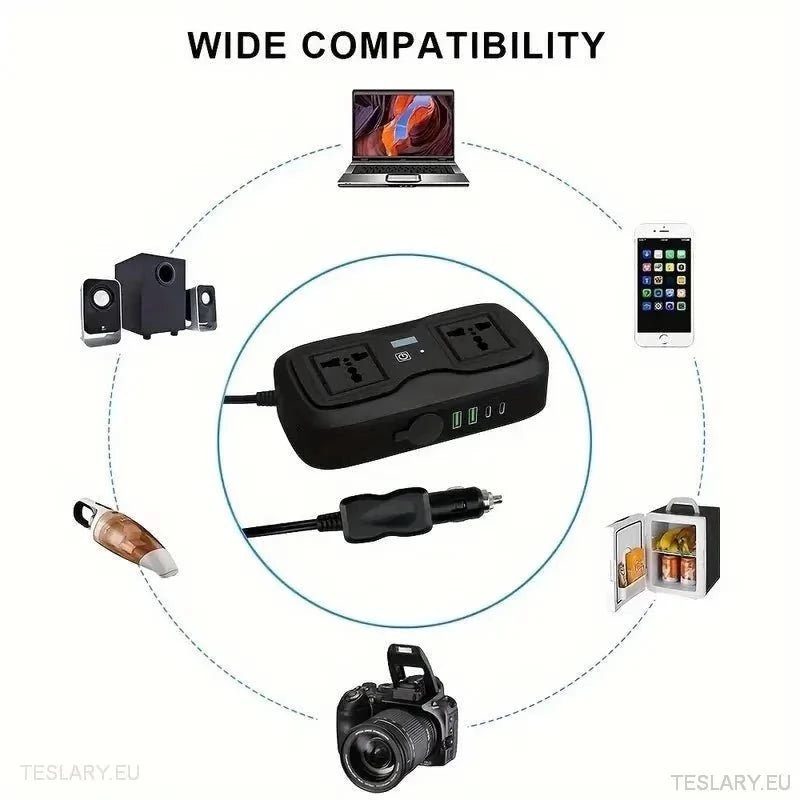 200 Watt 12 - 15V 220V Inverter Compatible with Tesla Cars ( UK & IRELAND ONLY ) - TESLARY Tesla Shop Accessories Europe Nederlands Ireland Deutschland Espana Alicante France Italia