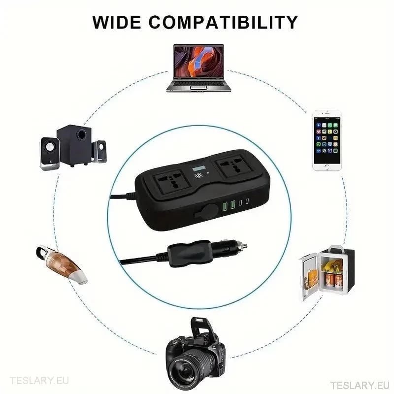 200 Watt 12 - 15V 220V Inverter Compatible with Tesla Cars ( UK & IRELAND ONLY ) - TESLARY Tesla Shop Accessories Europe Nederlands Ireland Deutschland Espana Alicante France Italia
