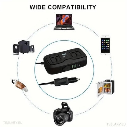 200 Watt 12 - 15V 220V Inverter Compatible with Tesla Cars ( UK & IRELAND ONLY ) - TESLARY Tesla Shop Accessories Europe Nederlands Ireland Deutschland Espana Alicante France Italia