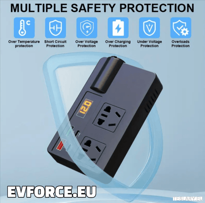 200 Watt 12 - 24V 220V Inverter Compatible with Tesla Cars ( EUROPEAN ONLY ) - TESLARY Tesla Shop Accessories Europe Nederlands Dublin Cork Ireland Deutschland Espana Alicante France Italia