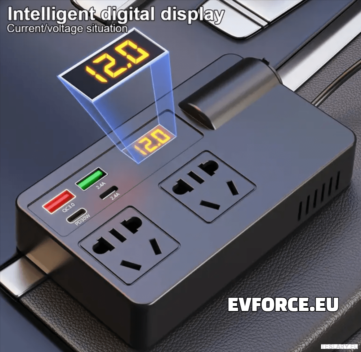 200 Watt 12 - 24V 220V Inverter Compatible with Tesla Cars ( EUROPEAN ONLY ) - TESLARY Tesla Shop Accessories Europe Nederlands Dublin Cork Ireland Deutschland Espana Alicante France Italia