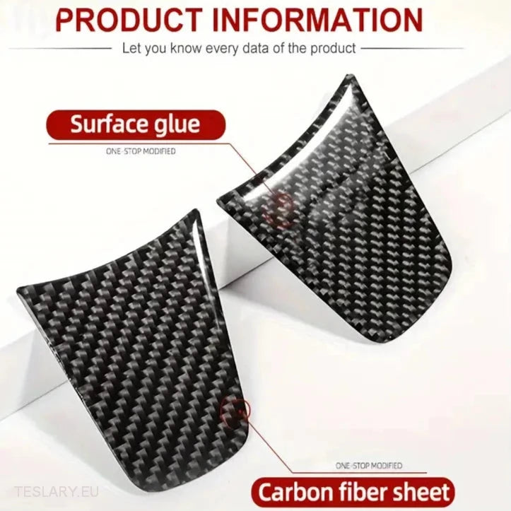 Tesla 3/Y Steering Carbon Fiber Style Trim Cover -TESLARY.IE Tesla Shop Europe