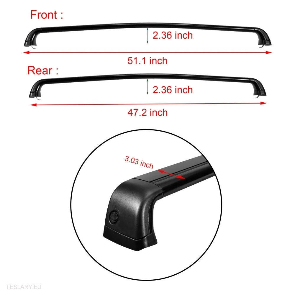 Roof Rack Cross Bars for Tesla Model 3 , Y and Highland -TESLARY.IE Tesla Shop Europe