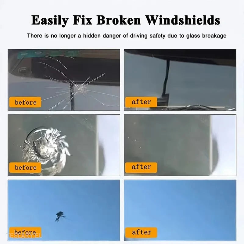 Windscreen Glass Crack Repair Kit with Resin Chamber