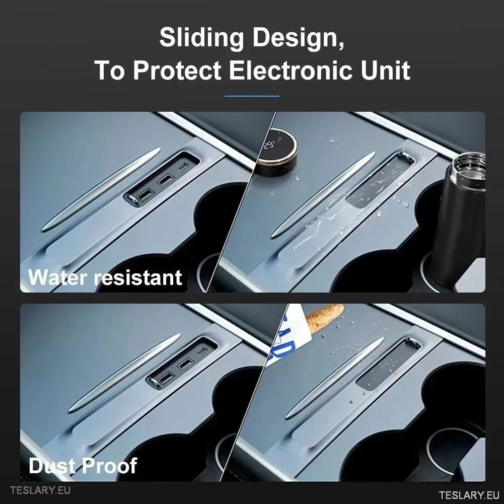 3 in 1 USB Premium Expansion Hub for Tesla 3/Y - TESLARY Tesla Shop Accessories Europe Nederlands Ireland Deutschland Espana Alicante France Italia