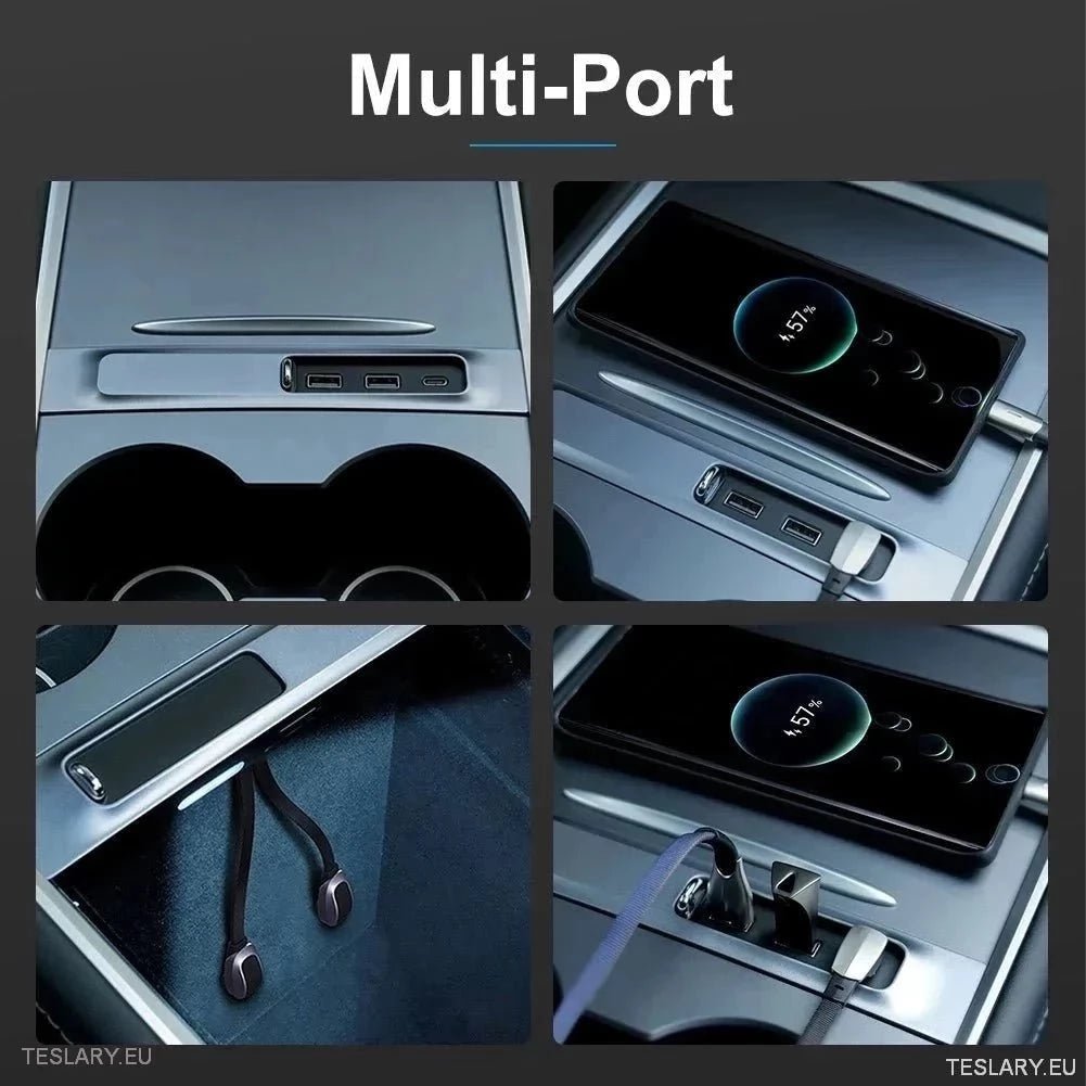 3 in 1 USB Premium Expansion Hub for Tesla 3/Y - TESLARY Tesla Shop Accessories Europe Nederlands Ireland Deutschland Espana Alicante France Italia