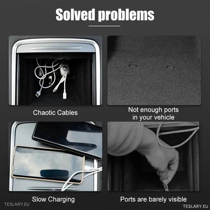 3 in 1 USB Premium Expansion Hub for Tesla 3/Y - TESLARY Tesla Shop Accessories Europe Nederlands Ireland Deutschland Espana Alicante France Italia