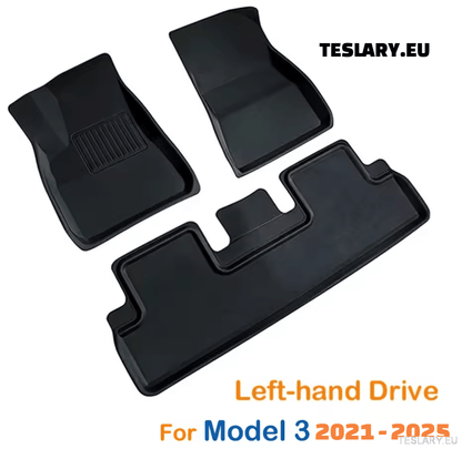3D XPE All Weather Floor Mats LHD for Tesla 3 / 3+ Highland / Y - TESLARY Tesla Shop Accessories Europe Nederlands Dublin Cork Ireland Deutschland Espana Alicante France Italia