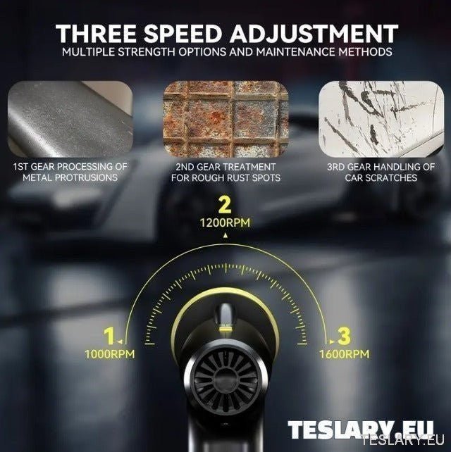 4 in 1 Multi Gear Portable Mini Cordless Car Polishing Machine for Tesla , BYD , MG & More - TESLARY Tesla Shop Accessories Europe Nederlands Ireland Deutschland Espana Alicante France Italia