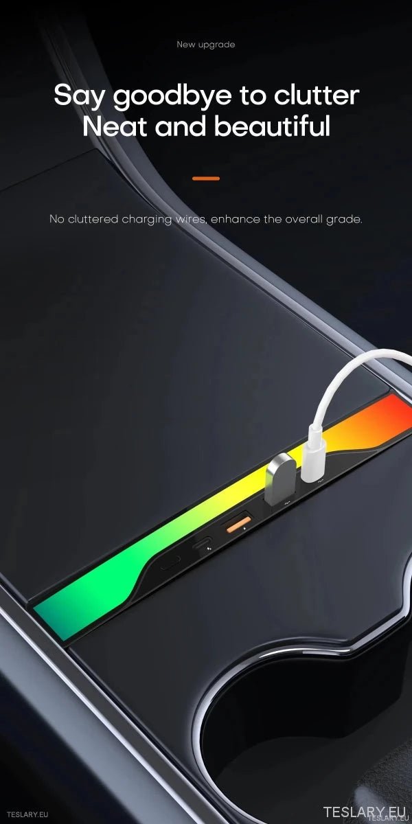 4 in 1 RGB USB Expansion Hub for Tesla 3/Y - TESLARY Tesla Shop Accessories Europe Nederlands Ireland Deutschland Espana Alicante France Italia