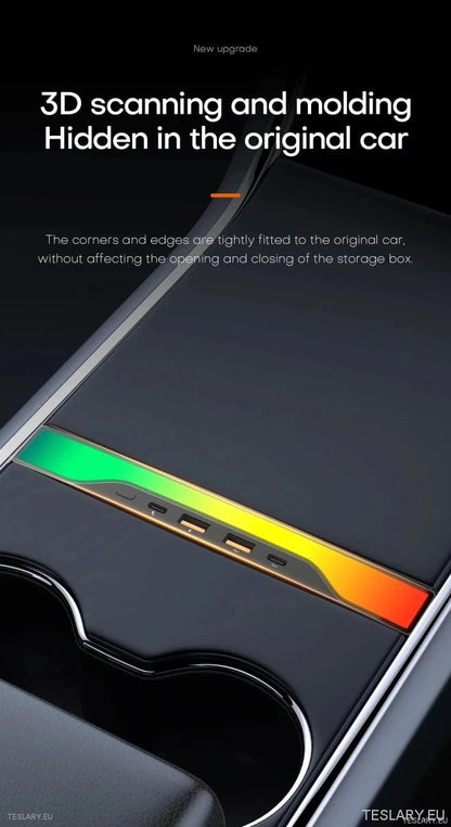 4 in 1 RGB USB Expansion Hub for Tesla 3/Y - TESLARY Tesla Shop Accessories Europe Nederlands Ireland Deutschland Espana Alicante France Italia