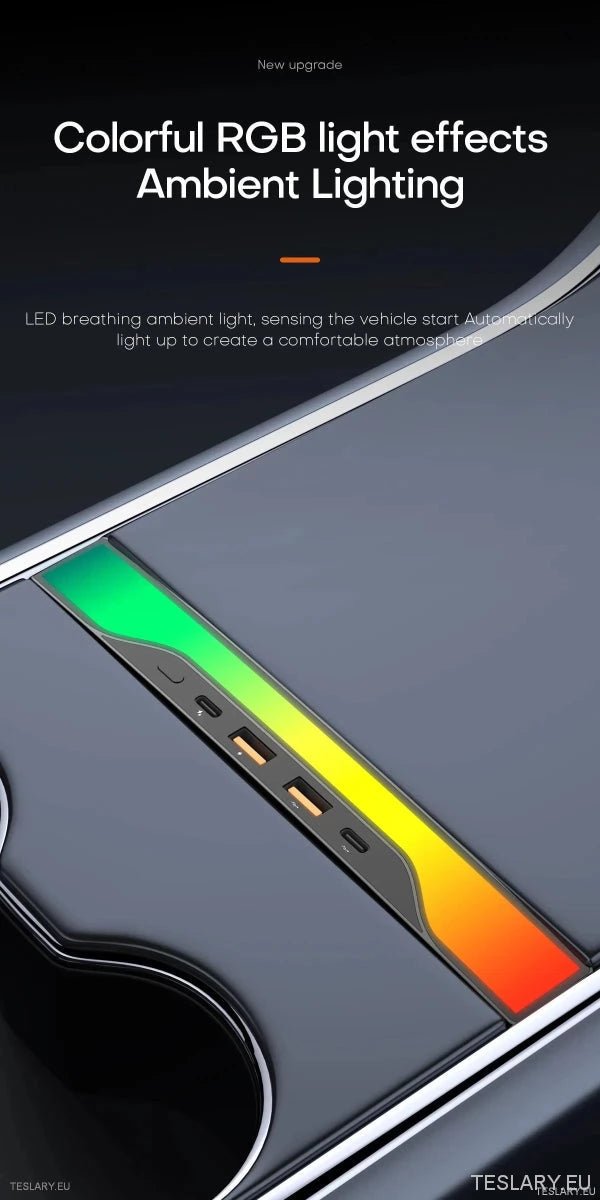 4 in 1 RGB USB Expansion Hub for Tesla 3/Y - TESLARY Tesla Shop Accessories Europe Nederlands Ireland Deutschland Espana Alicante France Italia