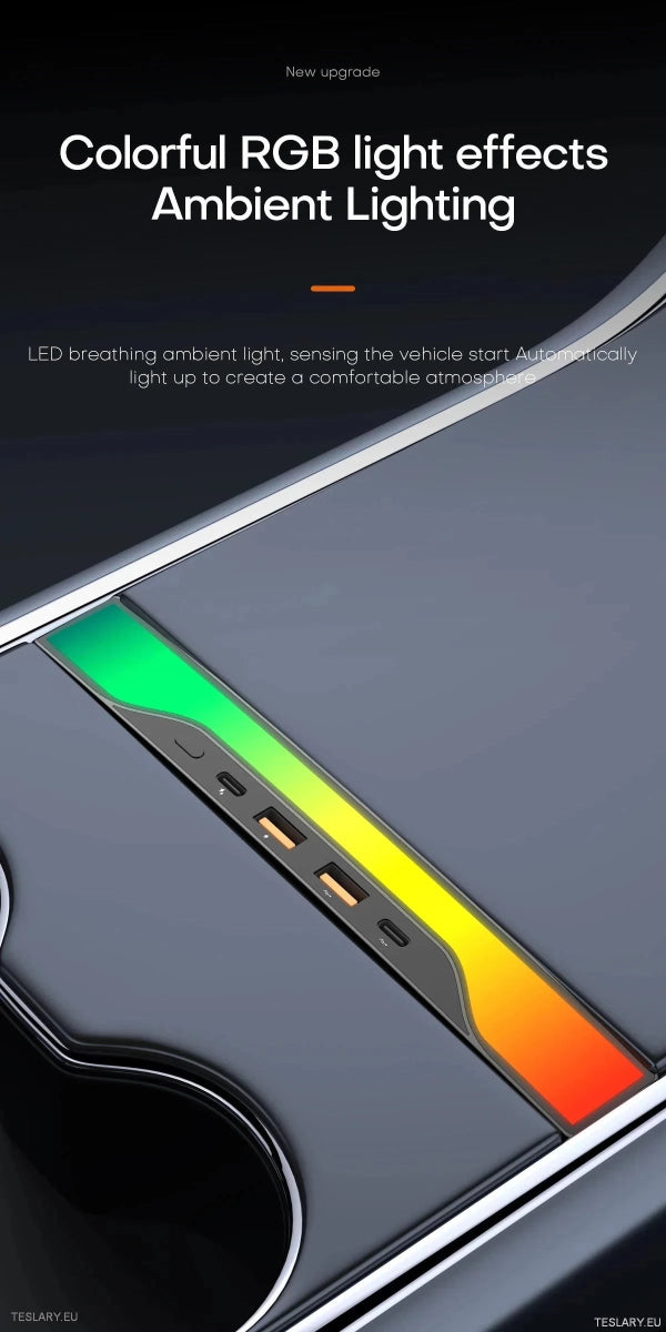 4 in 1 RGB USB Expansion Hub for Tesla 3/Y - TESLARY Tesla Shop Accessories Europe Nederlands Ireland Deutschland Espana Alicante France Italia