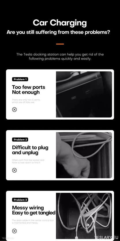 4 in 1 RGB USB Expansion Hub for Tesla 3/Y - TESLARY Tesla Shop Accessories Europe Nederlands Ireland Deutschland Espana Alicante France Italia