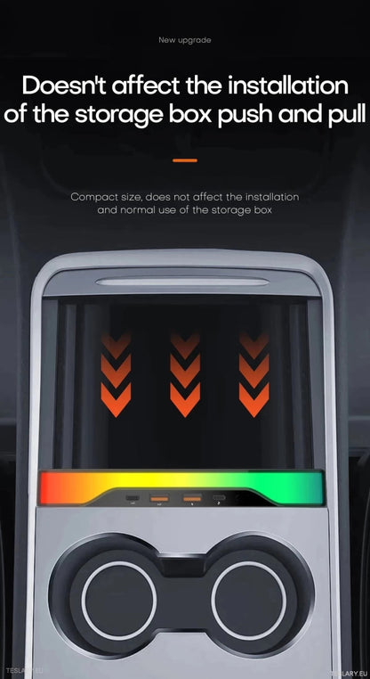 4 in 1 RGB USB Expansion Hub for Tesla 3/Y - TESLARY Tesla Shop Accessories Europe Nederlands Ireland Deutschland Espana Alicante France Italia