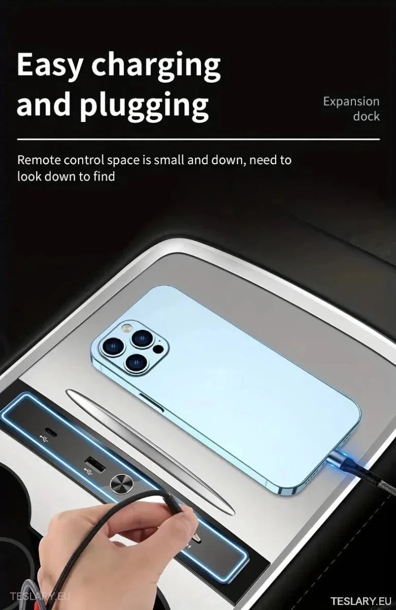 4 in 1 USB Expansion Hub for Tesla 3/Y - TESLARY Tesla Shop Accessories Europe Nederlands Ireland Deutschland Espana Alicante France Italia