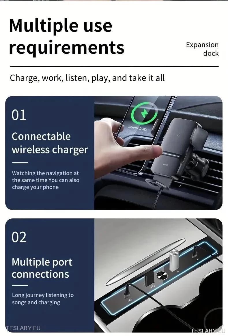 4 in 1 USB Expansion Hub for Tesla 3/Y - TESLARY Tesla Shop Accessories Europe Nederlands Ireland Deutschland Espana Alicante France Italia