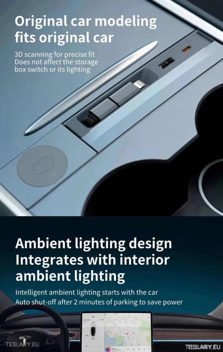 4 Port USB Smart Hub for Tesla 3/Y Including Apple Watch Support - TESLARY Tesla Shop Accessories Europe Nederlands Ireland Deutschland Espana Alicante France Italia