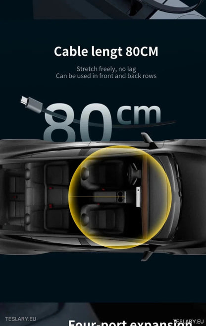 4 Port USB Smart Hub for Tesla 3/Y Including Apple Watch Support - TESLARY Tesla Shop Accessories Europe Nederlands Ireland Deutschland Espana Alicante France Italia