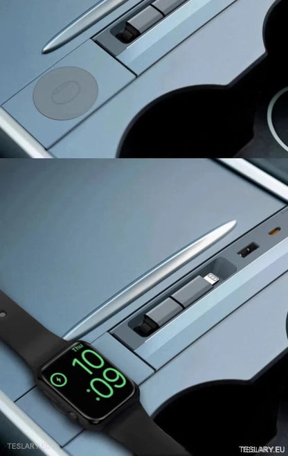 4 Port USB Smart Hub for Tesla 3/Y Including Apple Watch Support - TESLARY Tesla Shop Accessories Europe Nederlands Ireland Deutschland Espana Alicante France Italia