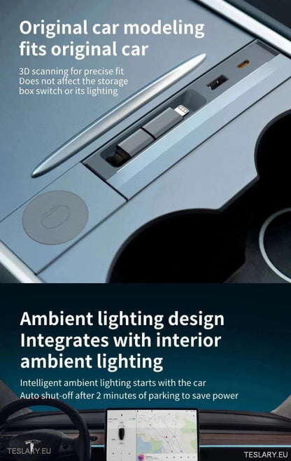 4 Port USB Smart Hub for Tesla 3/Y Including Apple Watch Support - TESLARY Tesla Shop Accessories Europe Nederlands Ireland Deutschland Espana Alicante France Italia