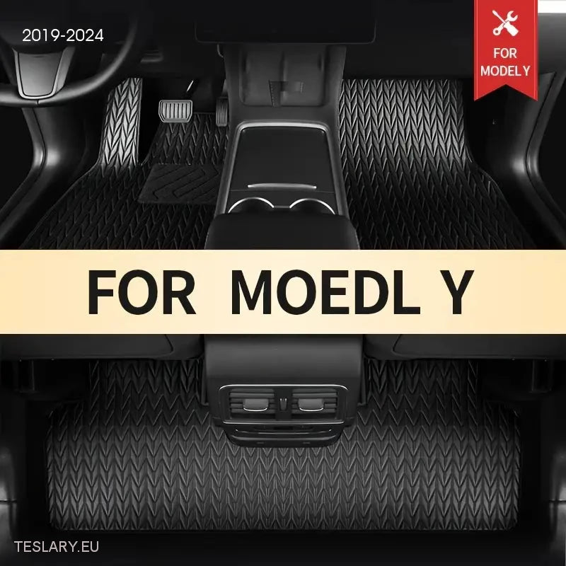 Tesla Model Y Custom PU Leather Floor Mats ( LEFT HAND DRIVE )