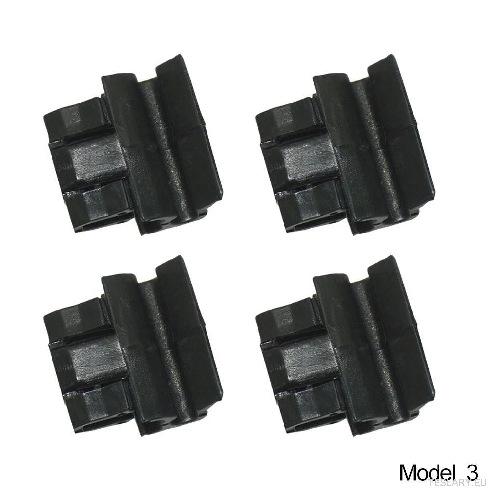 4pcs Durable Plastic Buckles for Tesla for Model Y / 3 Front Trunk, Luggage Storage Box Fixing Bracket, OE 1472872 - 00 - B (for Model Y) 1472872 - 00 - C (Model 3), Black, Matching Buckle - TESLARY Tesla Shop Accessories Europe Nederlands Ireland Deutsch